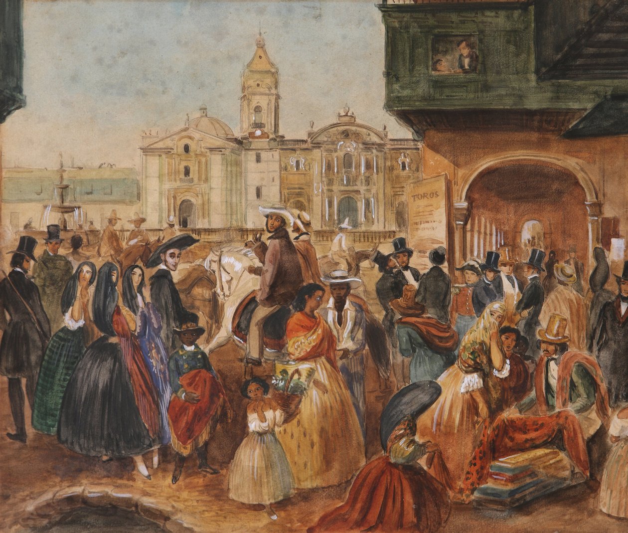 Studio per la piazza principale di Lima da Juan Mauricio Rugendas