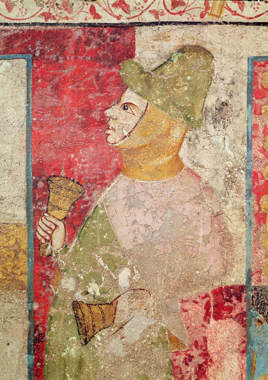 Le Sante Donne al Sepolcro e la Resurrezione, (dettaglio) del Suonatore di Campane, 1330 da Juan Oliver