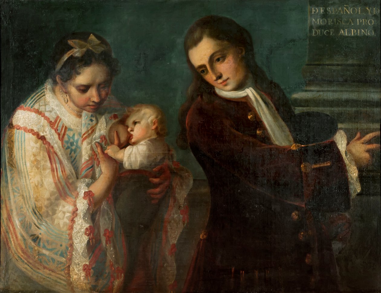Spagnolo e Morisca producono un albino, c.1715 da Juan Rodríguez Juárez