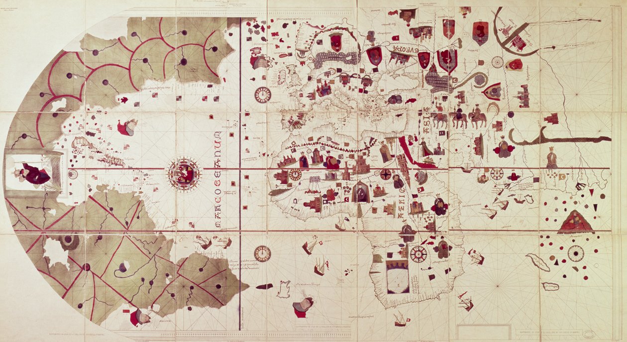 Mappa dei Vecchi e Nuovi Mondi, c.1500 | Juan de la Cosa