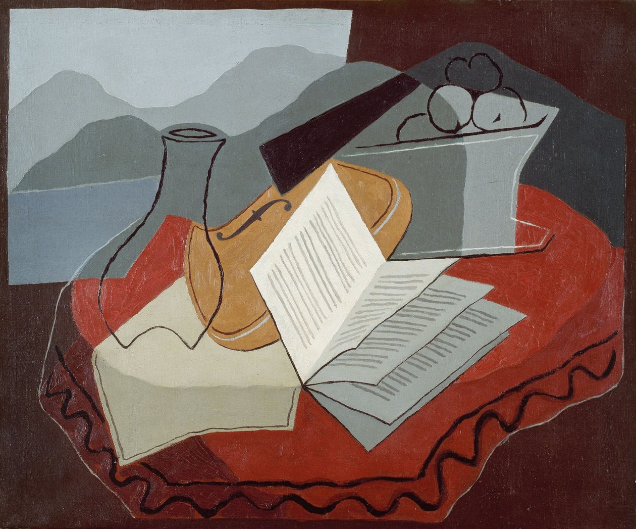 Violino davanti a una finestra aperta da Juan Gris