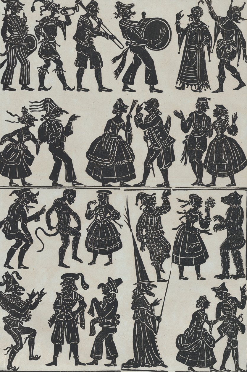 Foglio 7 di figure per burattini cinesi, 1859 da Juan Llorens