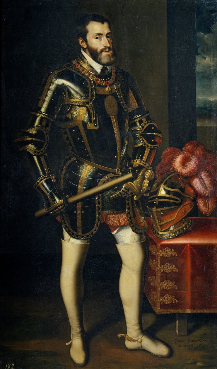 Ritratto di Carlo V di Spagna 1500-1558, 1605 da Juan Pantoja de la Cruz
