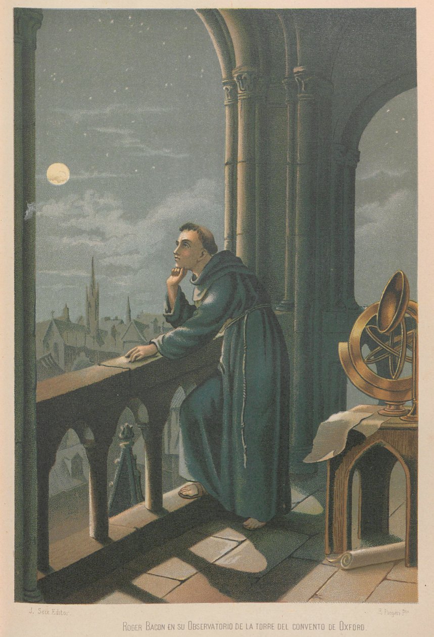 Roger Bacon. Da: La scienza e i suoi uomini, 1879 da Juan Planella y Rodríguez