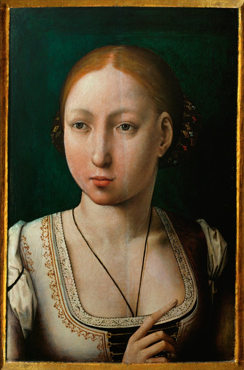 Juana la Pazza, moglie di Filippo il Bello, figlia di Isabella di Castiglia ... da Juan de (attr. to) Flandes