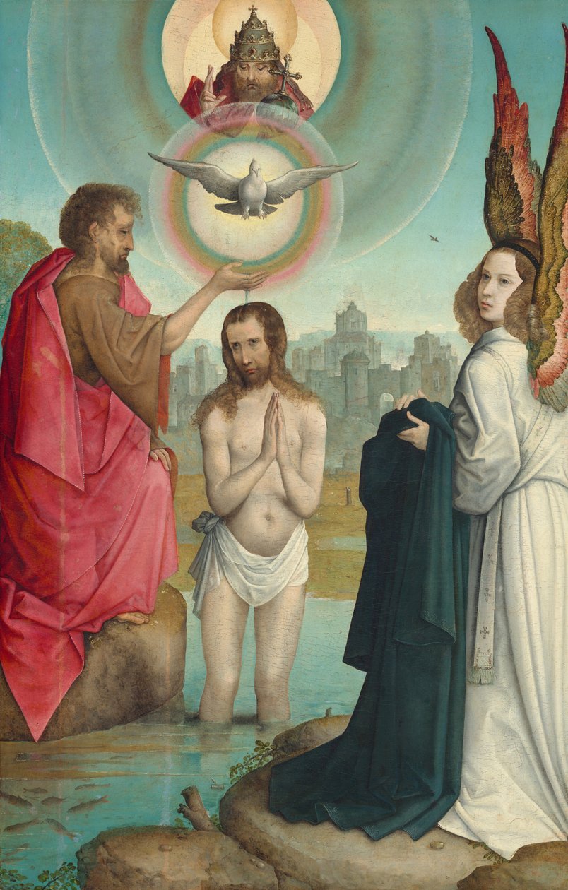 Il Battesimo di Cristo, 1508-1519 circa (olio su tavola) da Juan de Flandes