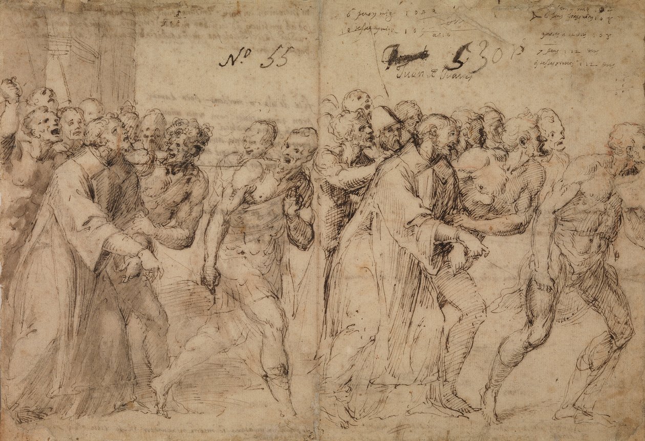 Studio per Santo Stefano condotto al martirio, 1566 (recto) da Juan de Juanes Juan de Juanes