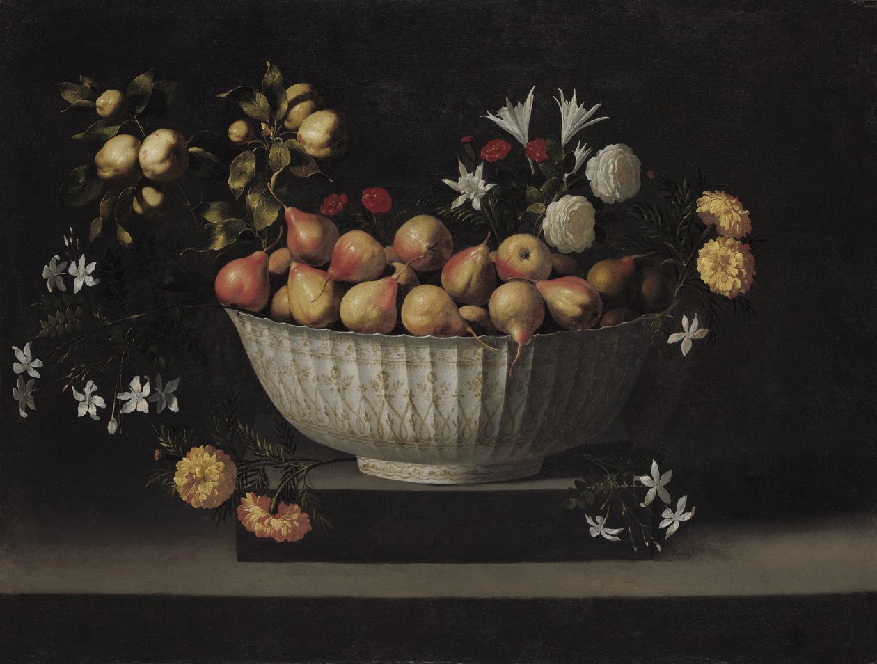 Fiori e frutta in una ciotola di porcellana, c.1645 da Juan de Zurbaran