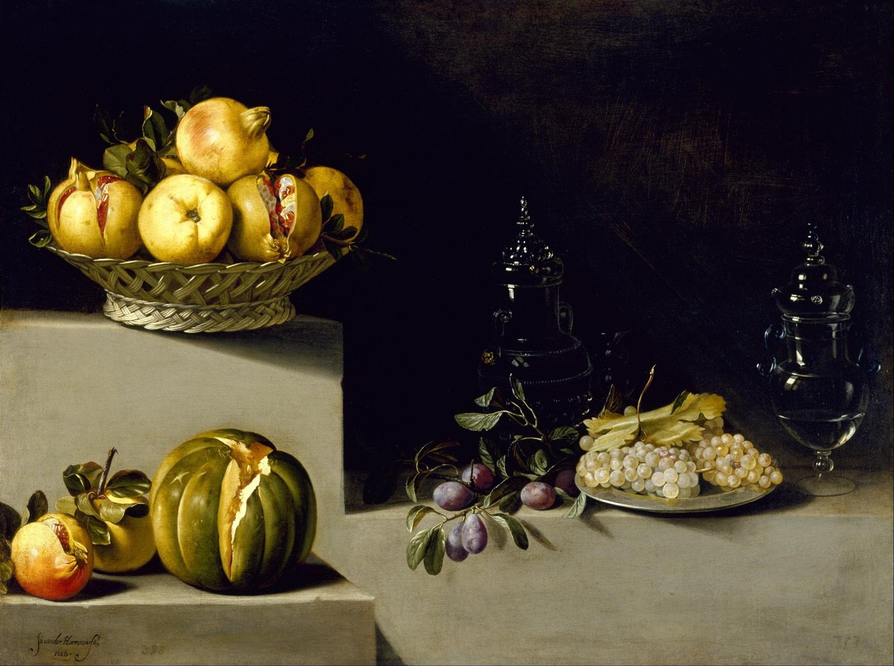 Natura morta con frutta e bicchieri da Juan van der Hamen
