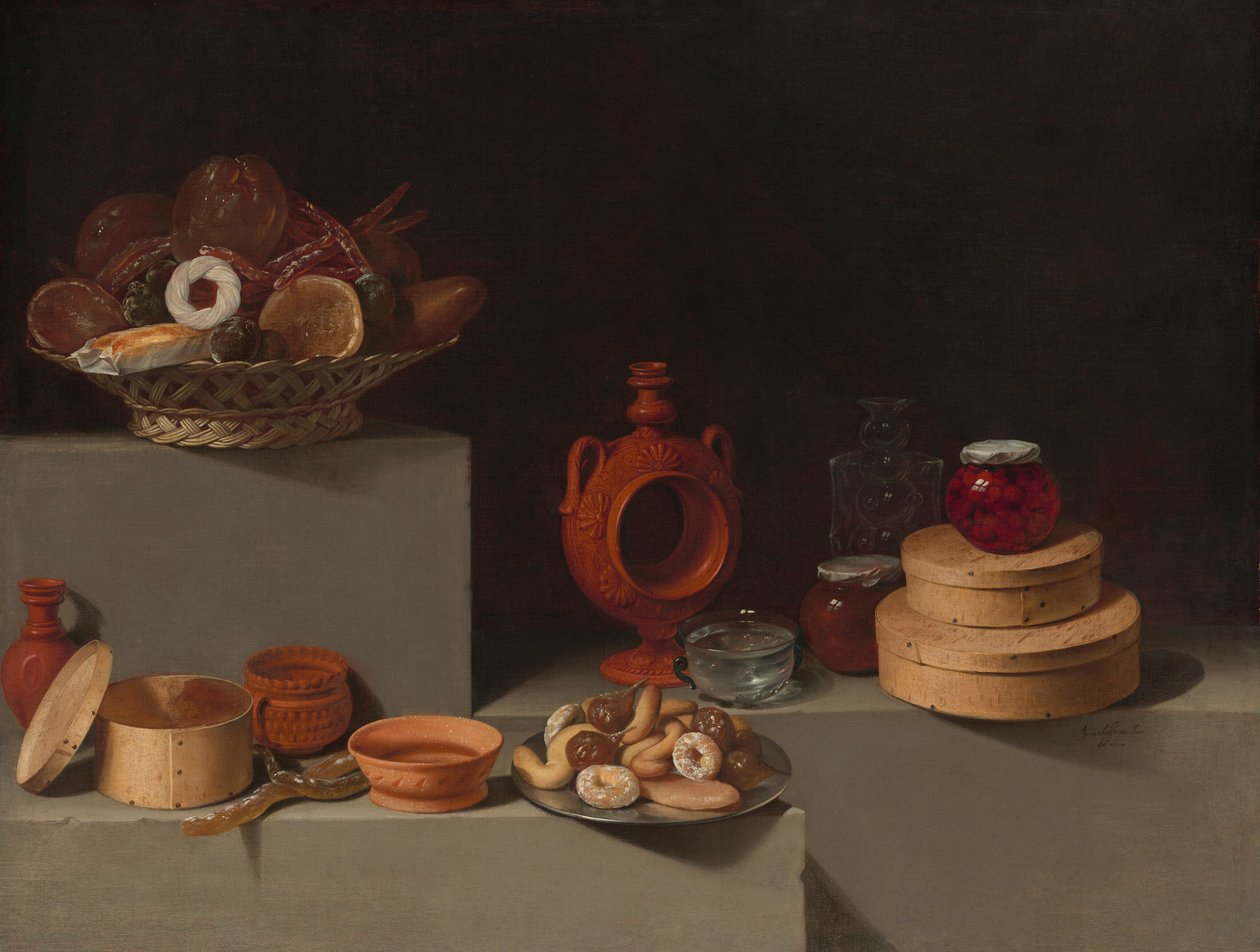Natura Morta con Dolci e Ceramiche, 1627 da Juan van der Hamen y Leon