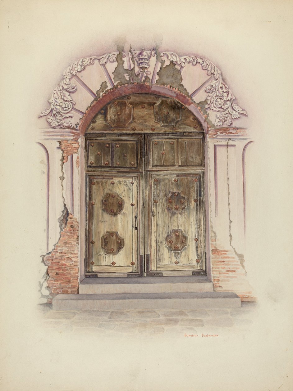Porta e pittura murale, c. 1941 da Juanita Donahoo