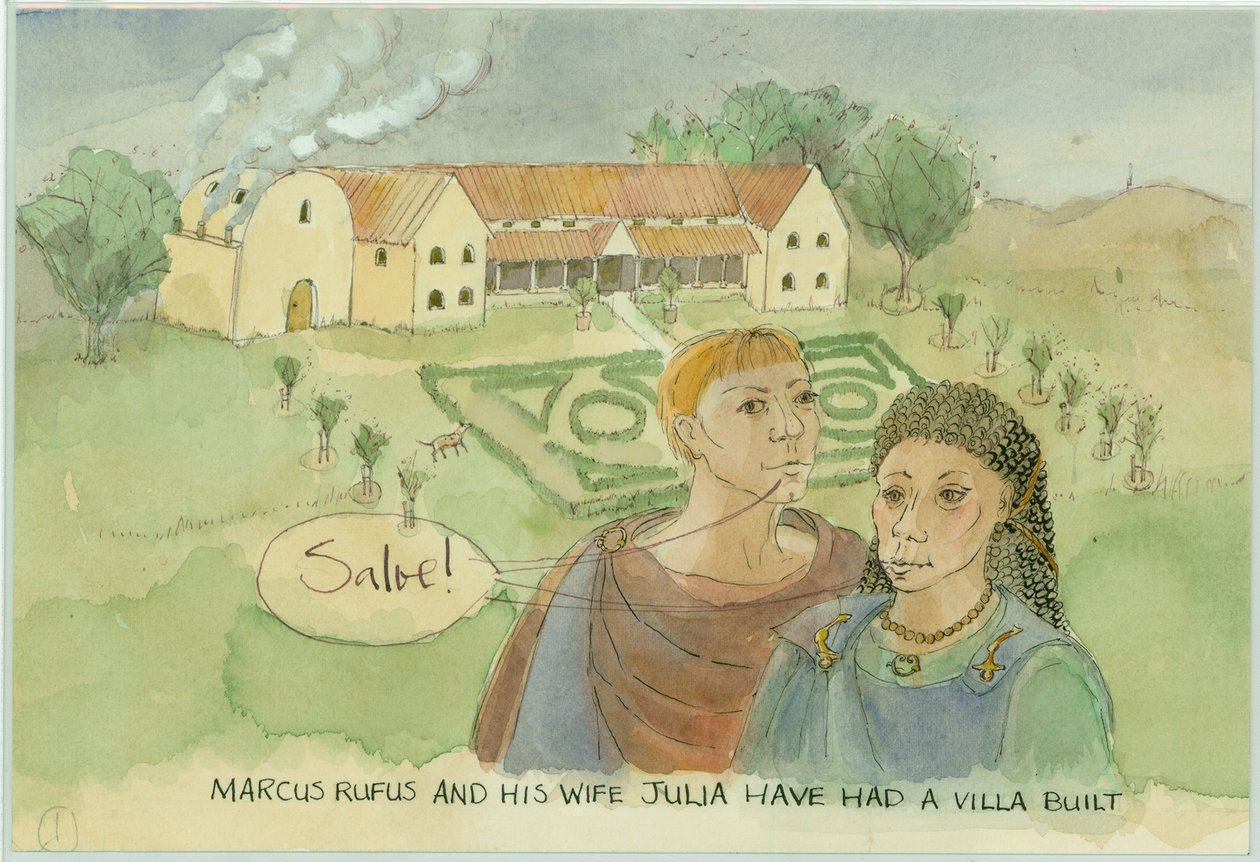 Marco e Giulia, con la loro villa appena costruita da Judith Dobie