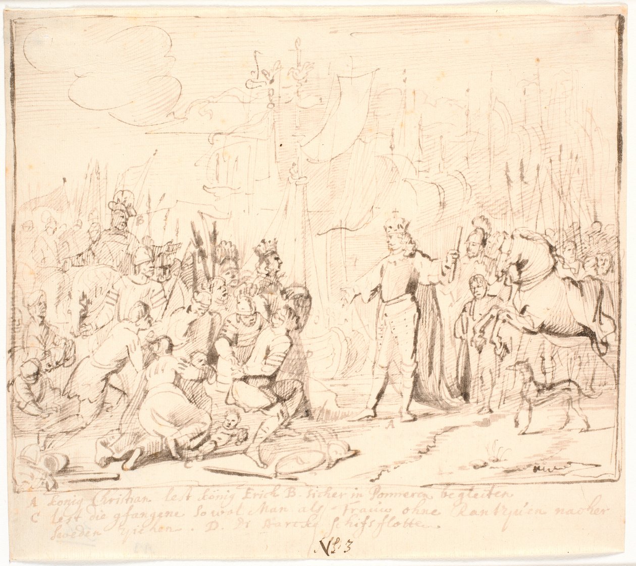 Christian I lascia che il re svedese Erik vada in Pomerania nel 1449 da Jürgen Ovens