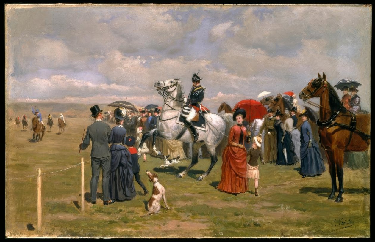 J.A. Voirin, Impaziente di partecipare alla corsa / Dipinto, XIX secolo da Jules Antoine Voirin