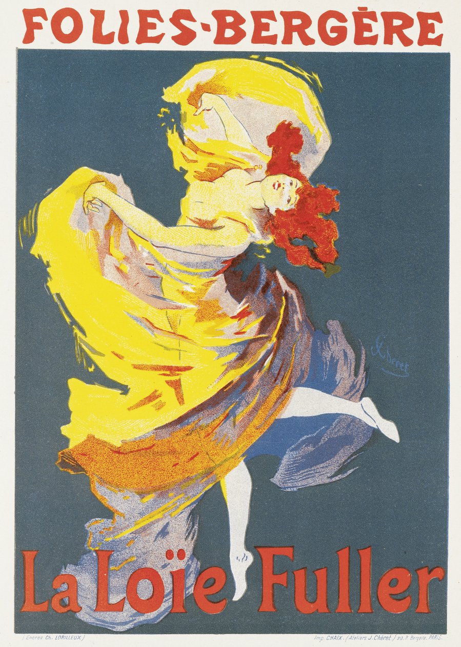 Poster che pubblicizza una performance di danza di Loie Fuller al Folies-Bergère da Jules Cheret