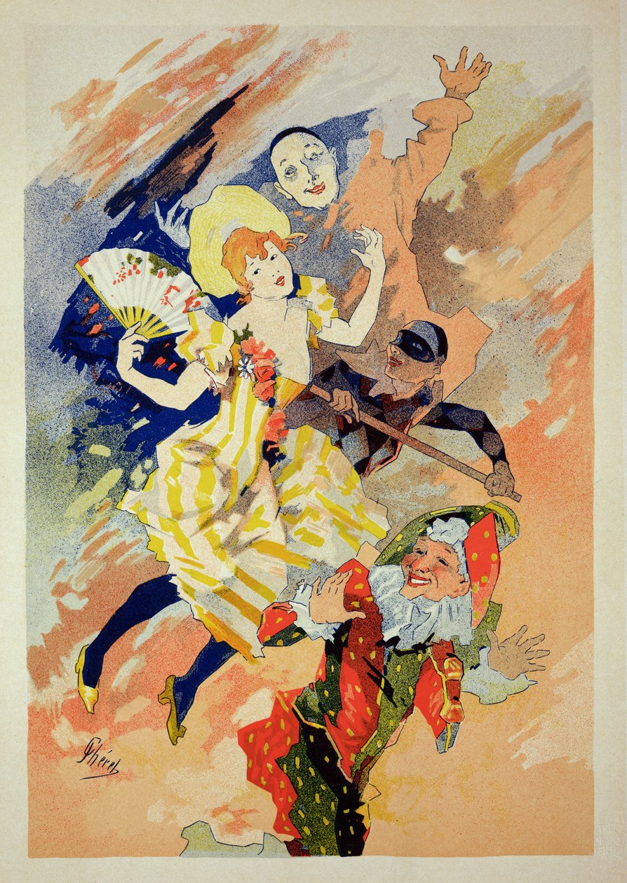 Riproduzione di un poster per una pantomima, 1891 da Jules Cheret