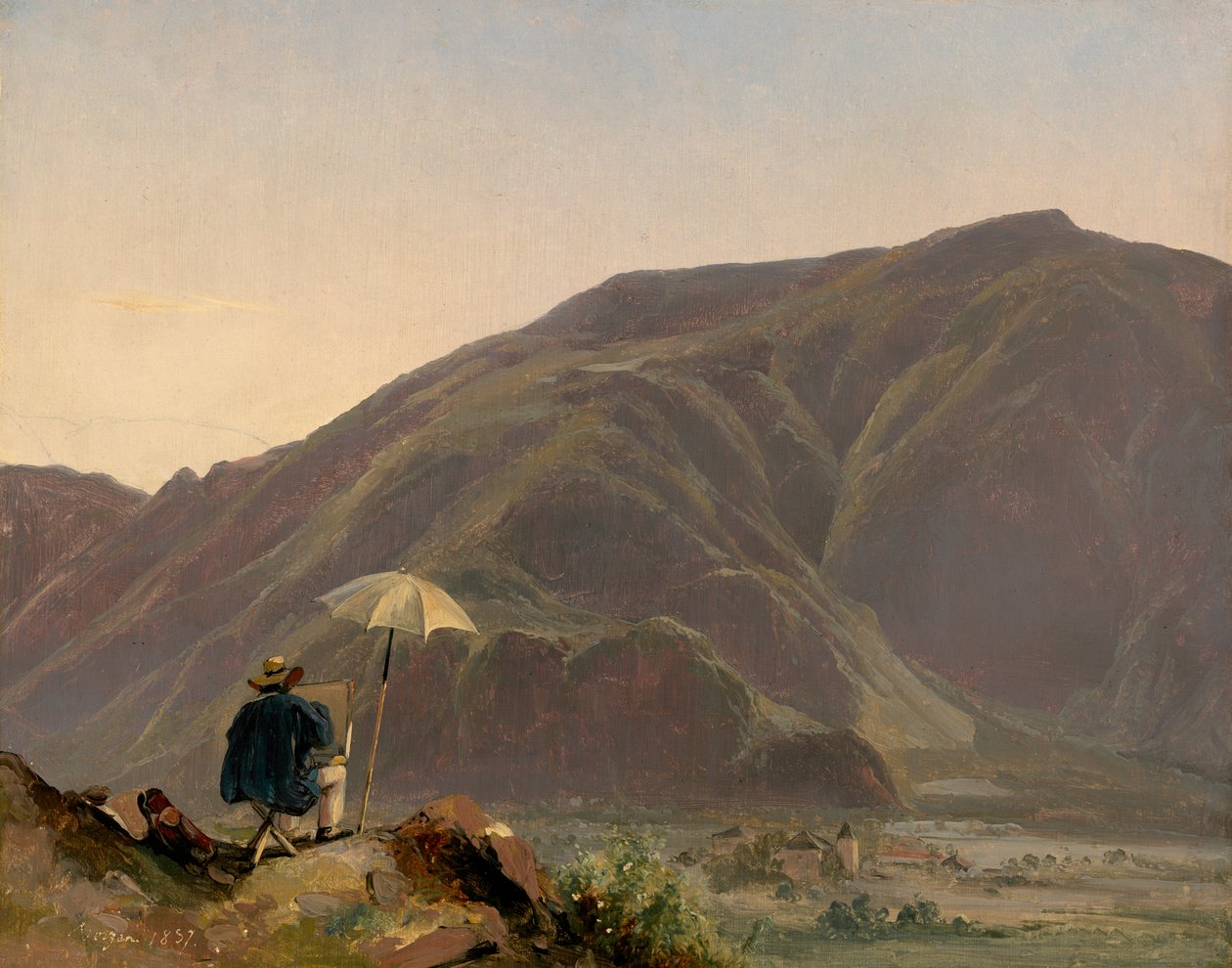 Veduta di Bolzano con un Pittore da Jules Coignet