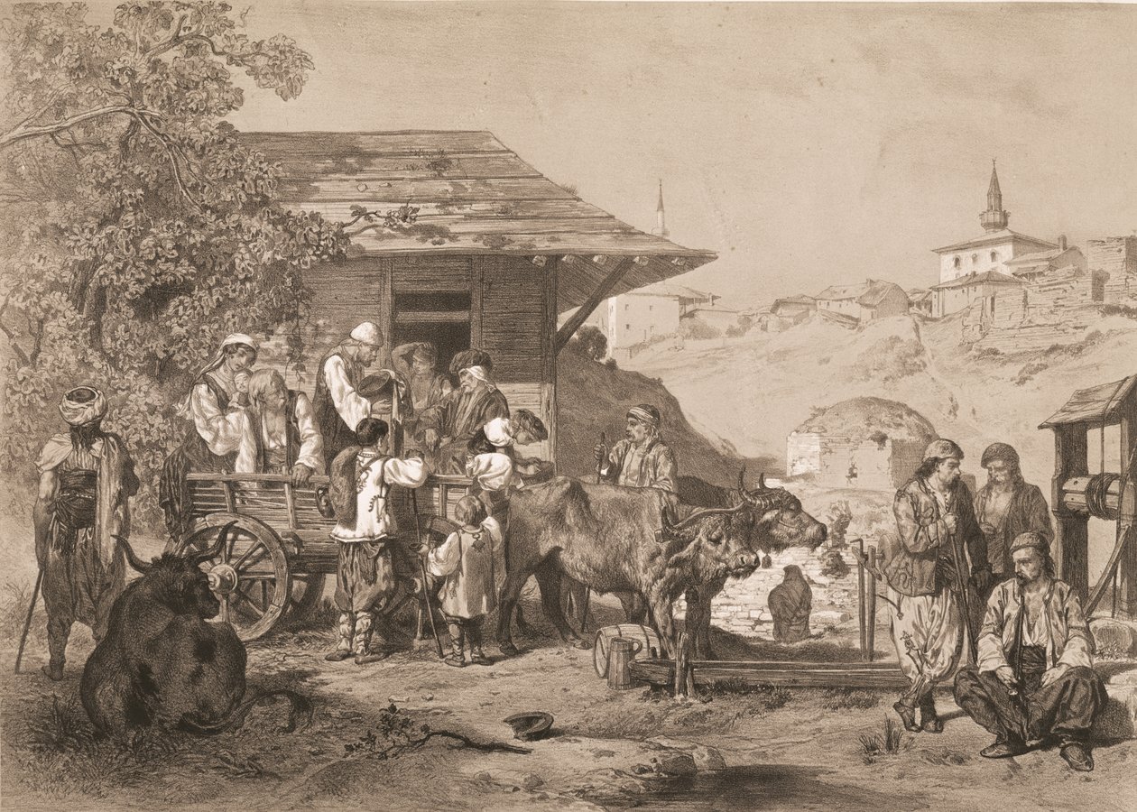 Bulgari vicino a Varna, stampato da Lemercier, Parigi da Jules Joseph Augustin Laurens