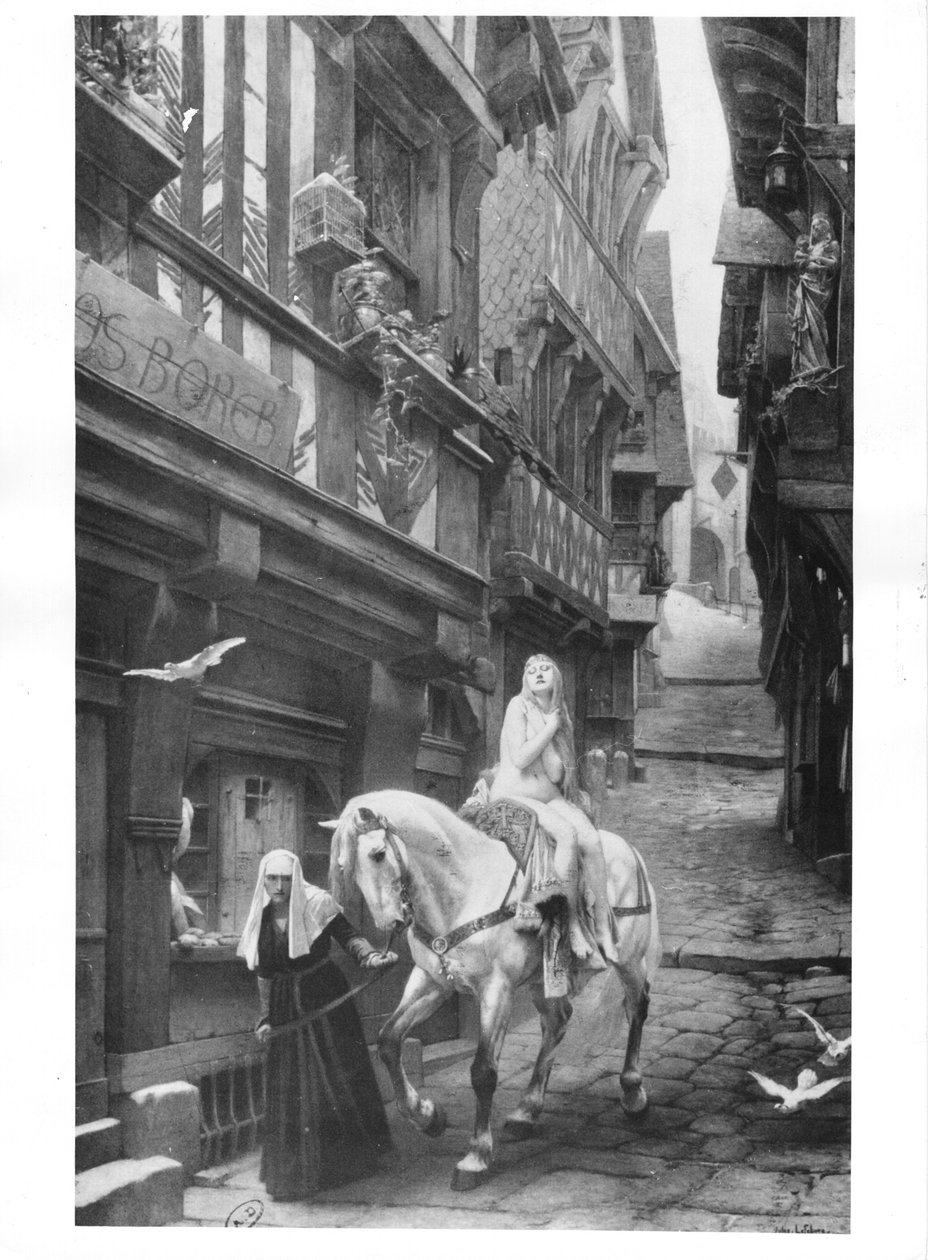 Lady Godiva cavalca per le strade di Coventry da Jules Joseph Lefebvre