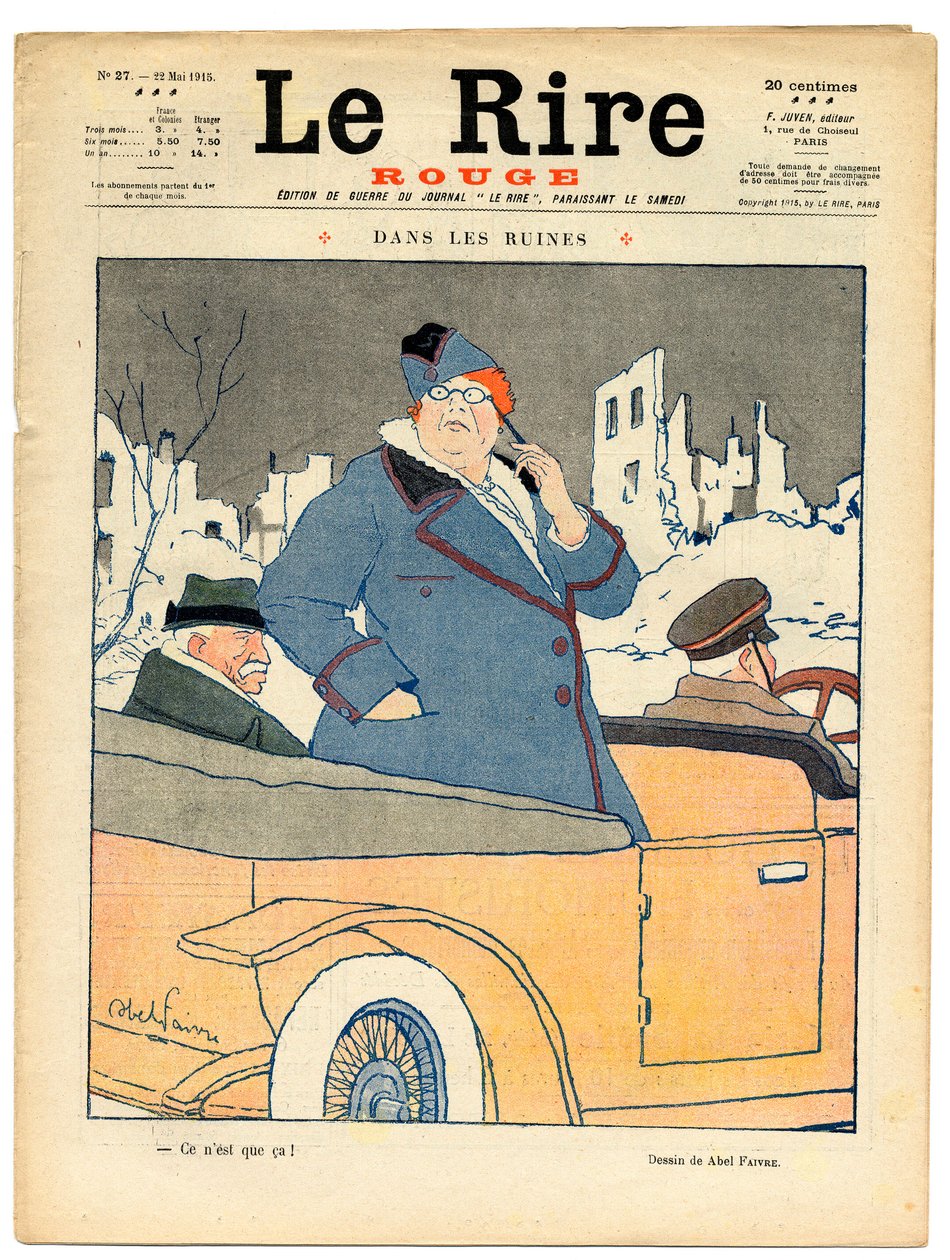 Copertina di The Red Laughter, satirico a colori da Jules Abel Faivre