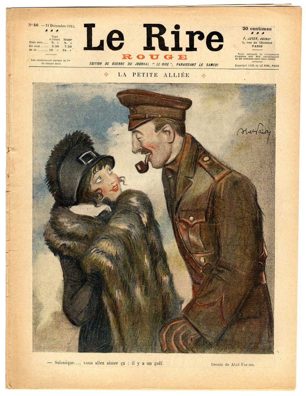 Copertina di The Red Laughter, satirico a colori da Jules Abel Faivre