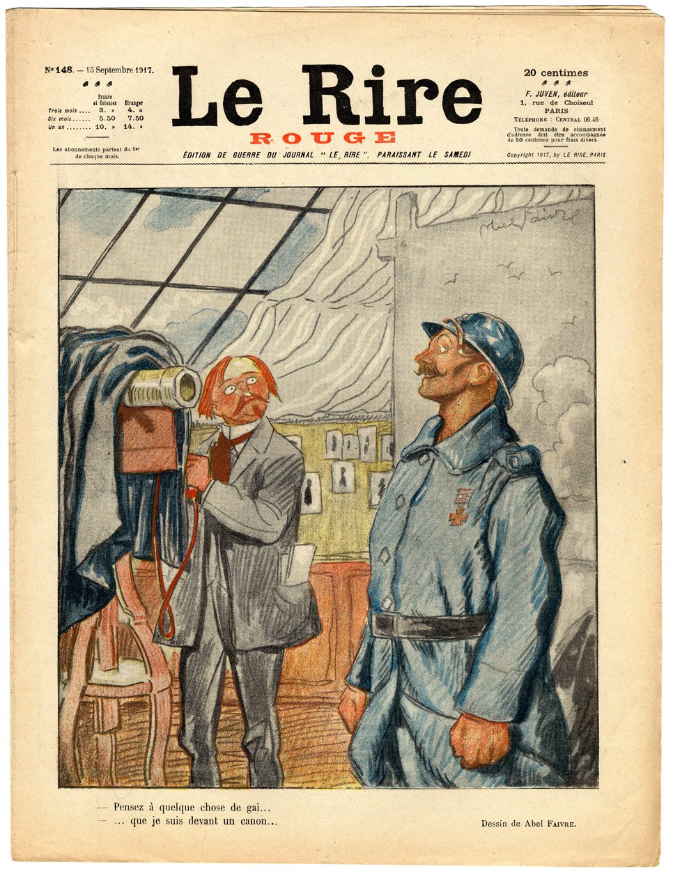 Copertina di The Red Laughter, Satirico a colori da Jules Abel Faivre