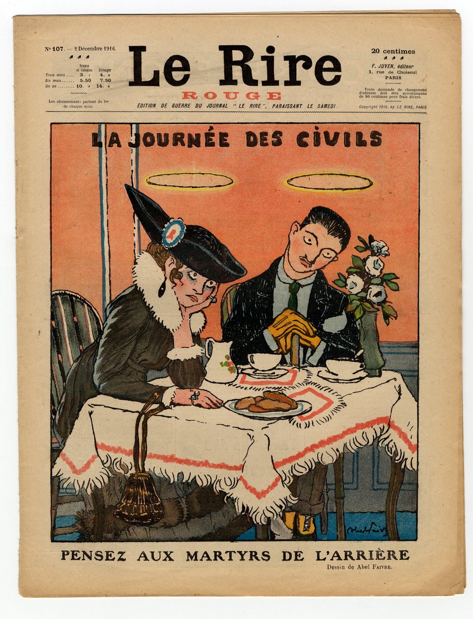 Copertina di The Red Laughter, Satirico a colori da Jules Abel Faivre