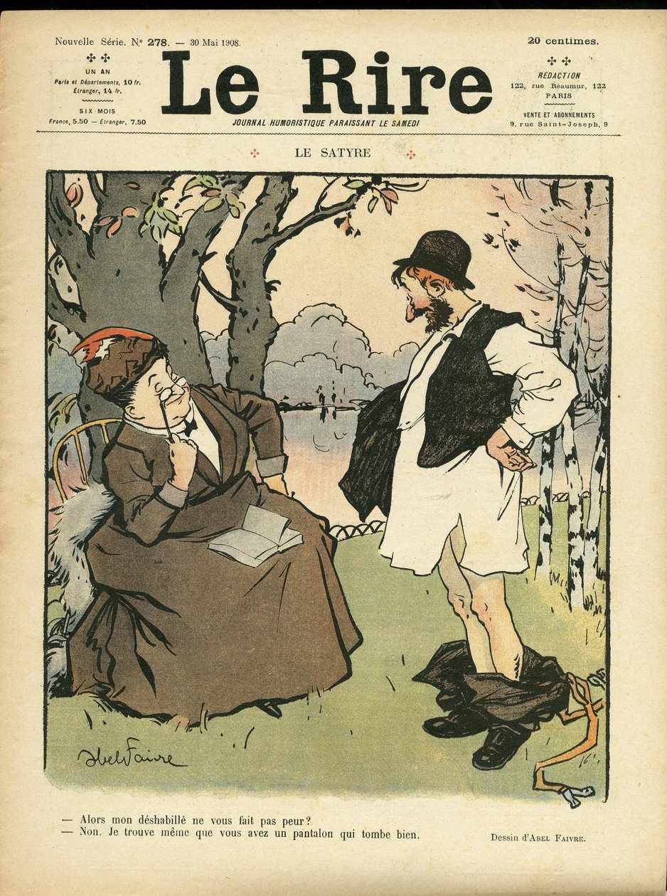 Illustrazione di Abel Faivre per la copertina di Le Rire, 30/05/08 - Il satiro da Jules Abel Faivre