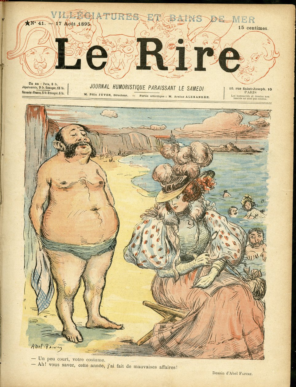 Illustrazione di Abel Faivre (1867-1945) per la Copertina di Le Rire da Jules Abel Faivre