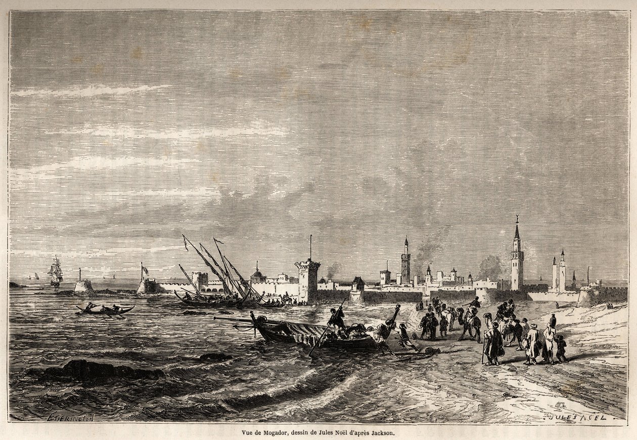 Veduta di Essaouira (ex Mogador) da Jules Achille Noel