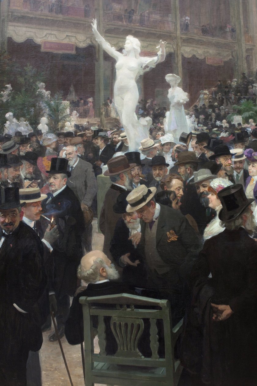Un venerdì al salon des artistes francais. Dipinto di Jules Alexandre Grun (1868-1939) da Jules Alexandre Gruen or Grun