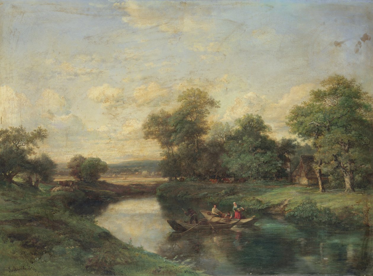 Paesaggio al bordo di un fiume da Jules Andre