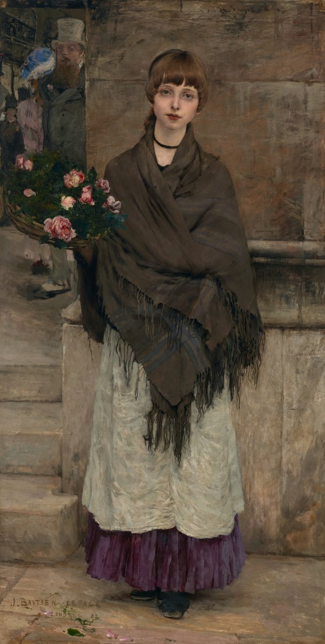 Venditrice di fiori a Londra da Jules Bastien Lepage