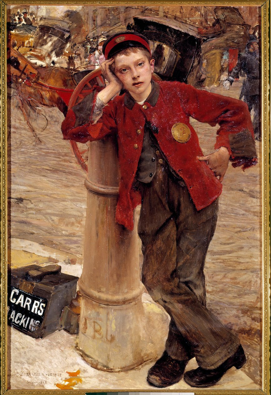 Il piccolo lustrascarpe inglese 1882 Parigi, Arti Decorative da Jules Bastien Lepage