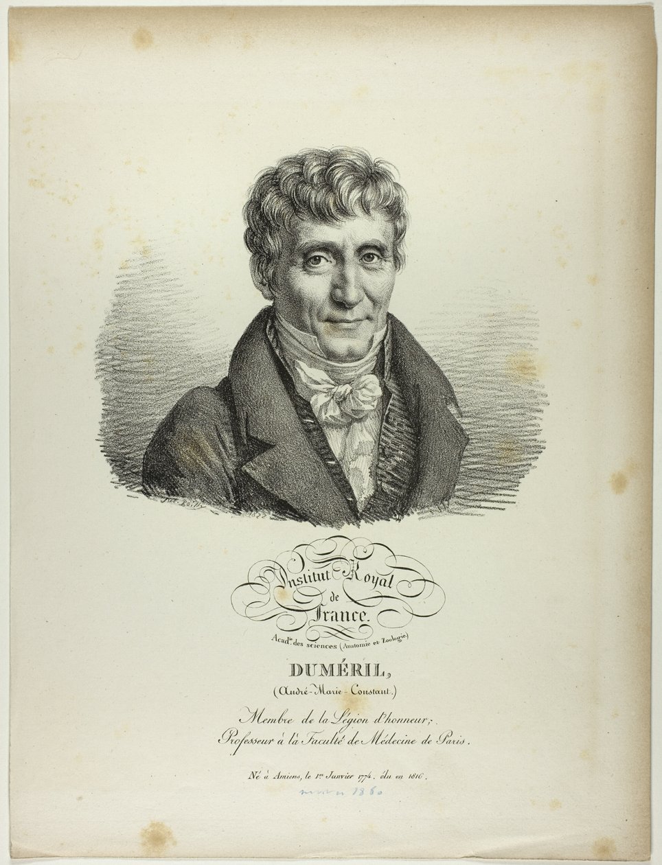 Ritratto di André-Marie-Constant Duméril da Jules Boilly
