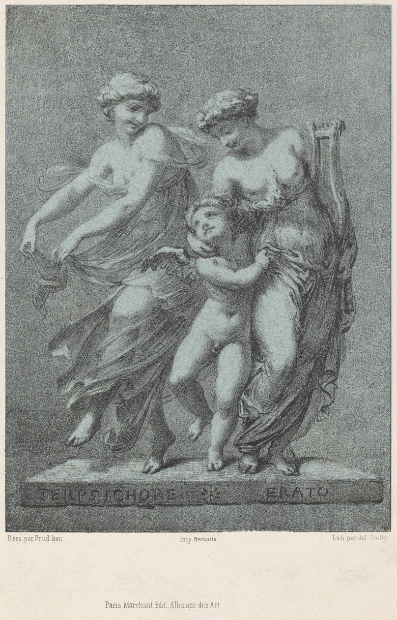 Apollo e le Muse da Jules Boilly after Pierre Paul Prud