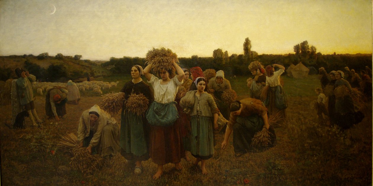 Francese:  Le Rappel de glaneuses Chiamata delle spigolatrici da Jules Breton