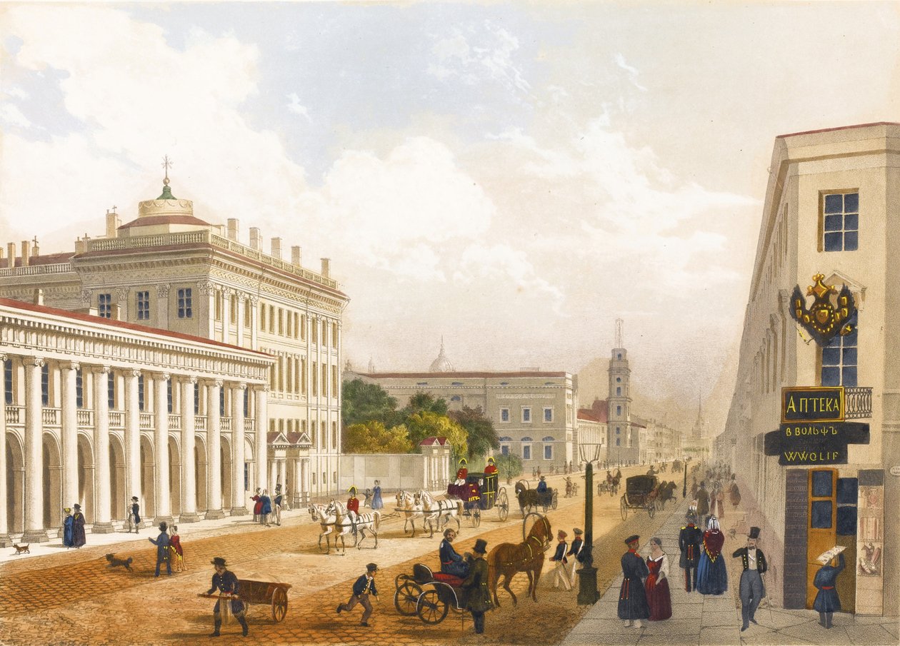 Veduta della Prospettiva Nevsky a San Pietroburgo da Jules Charlemagne