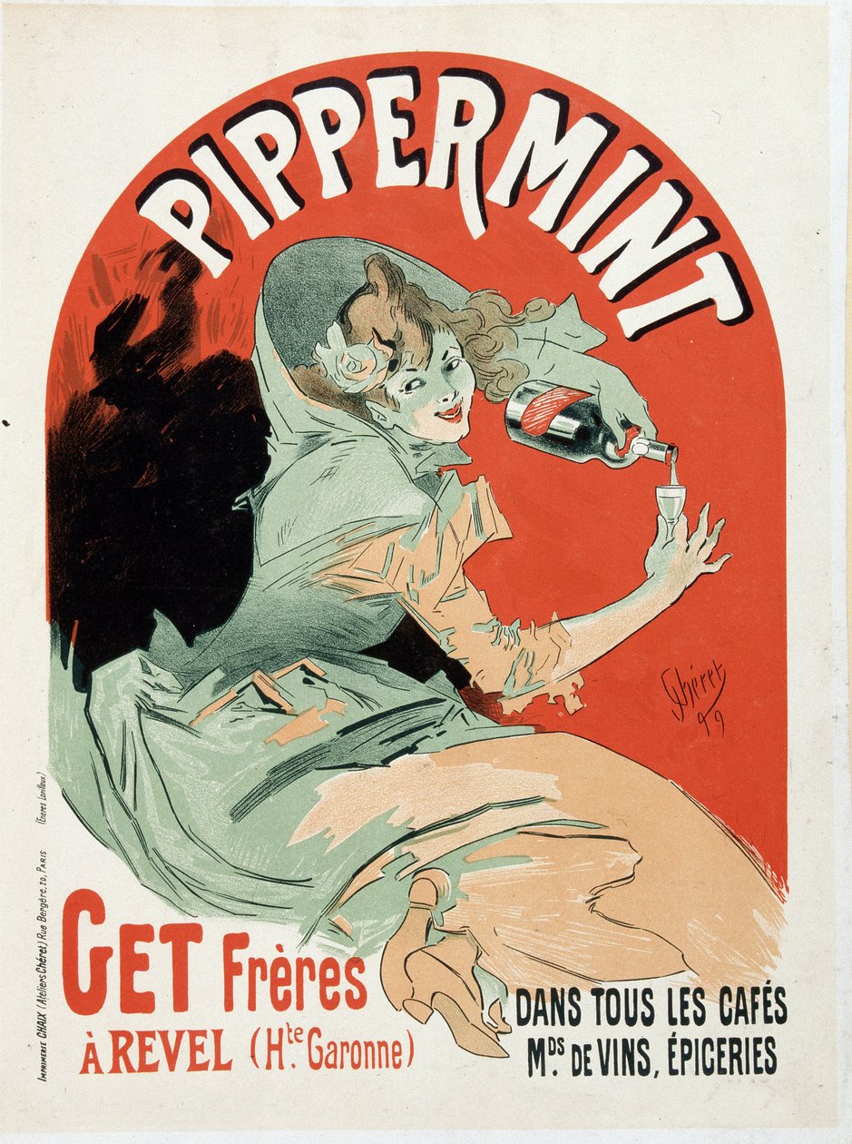 Manifesto pubblicitario per il Pippermint Get Freres da Jules Cheret