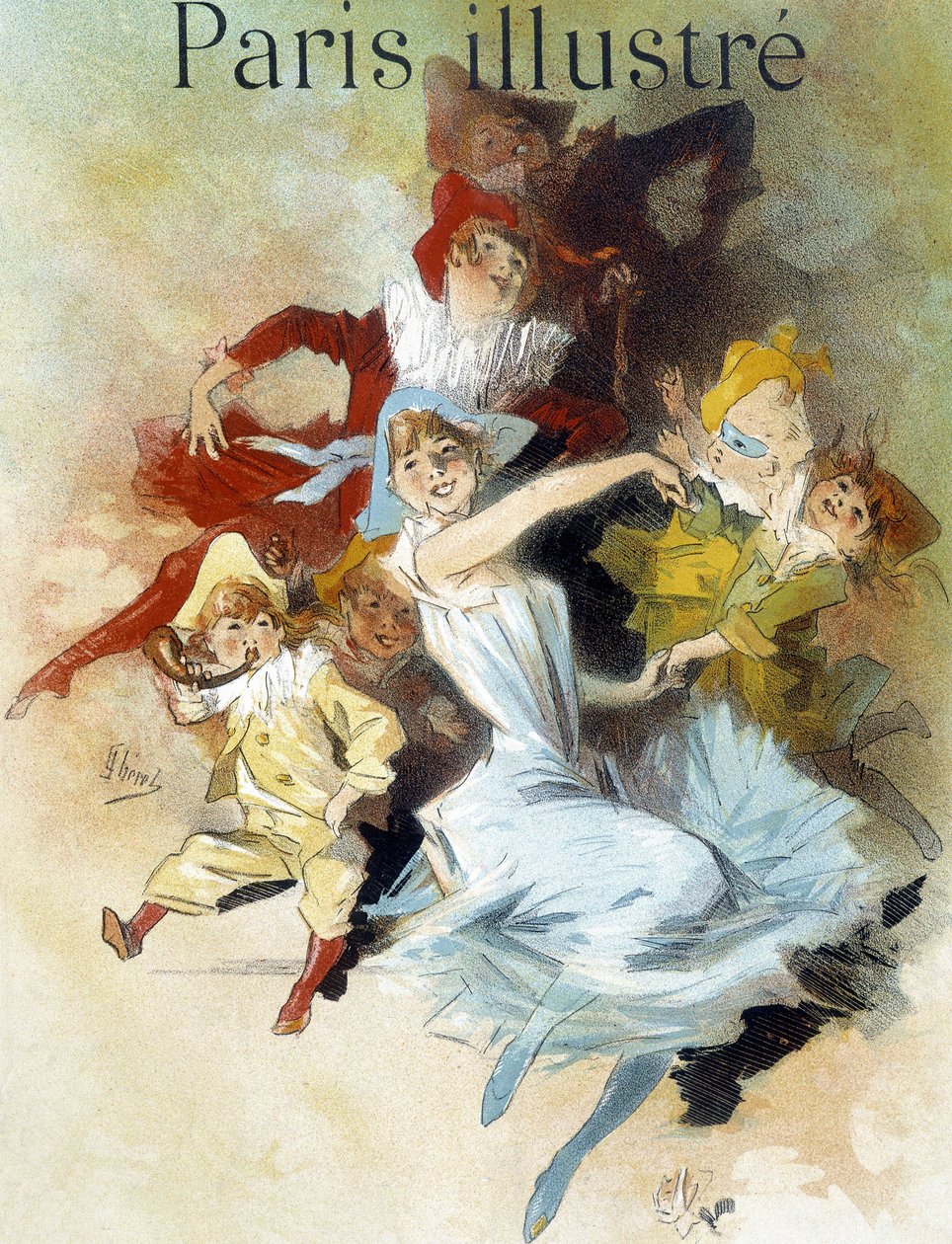 Maschera da ballo. Disegno di Cherret (fine XIX secolo) per il carnevale nel giornale “Paris illustré”. da Jules Cheret