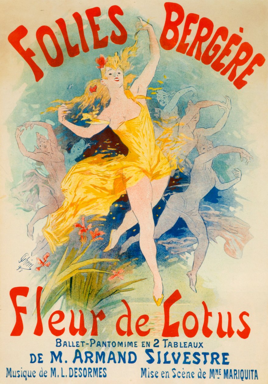 Balletto Fleur de Lotus per le Folies Bergère, Parigi da Jules Cheret