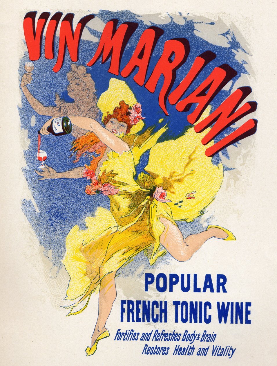 Cibo e bevande. Vino tonico francese Mariani (primo cocawine). Poster di Jules Cheret (1836-1932), Francia da Jules Cheret