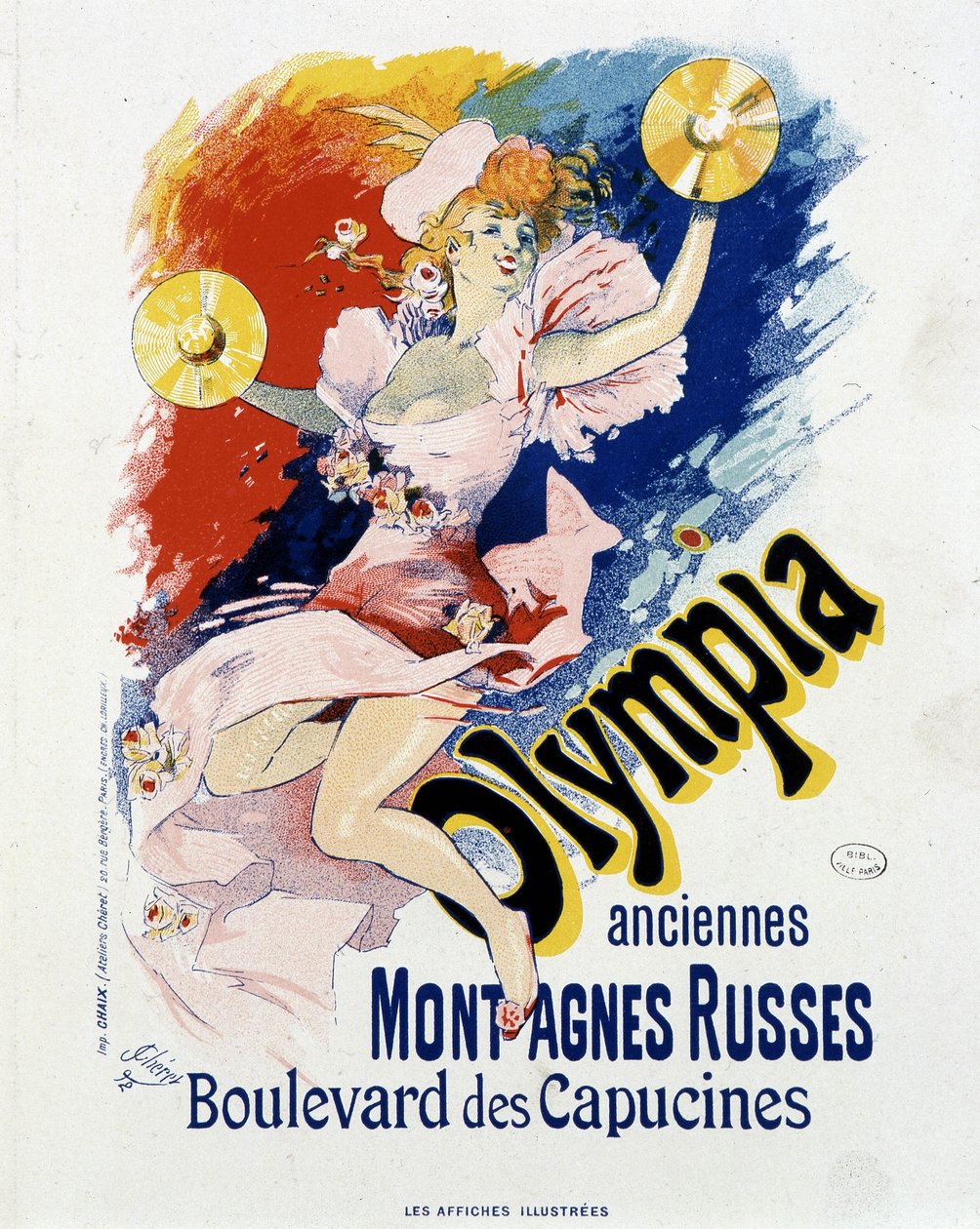 Olympia: vecchie montagne russe, fumetto dei Cappuccini - poster di Jules Cheret da Jules Cheret