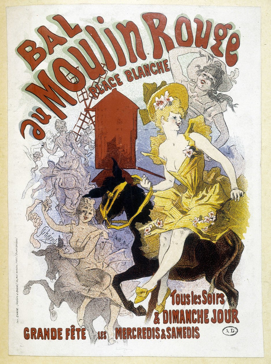 Poster per il ballo del Moulin Rouge, di Jules Chéret, fine XIX secolo da Jules Cheret