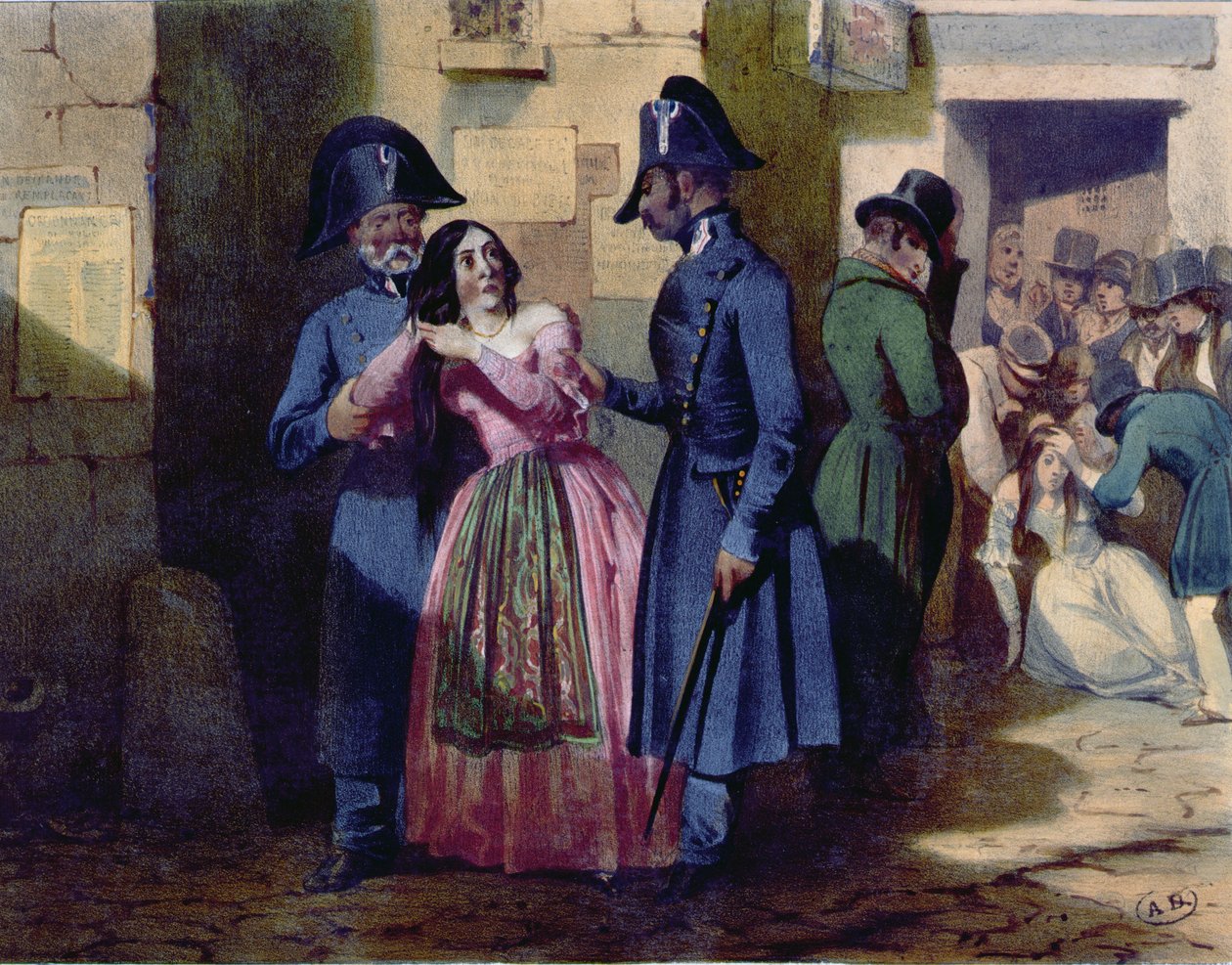 Arresto di una prostituta da parte della polizia, c.1835 da Jules David