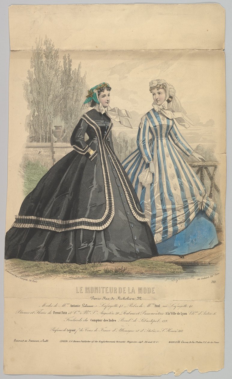 Mode di Mme. Antonie Lalanne, n. 791, da Le Moniteur de la Mode da Jules David