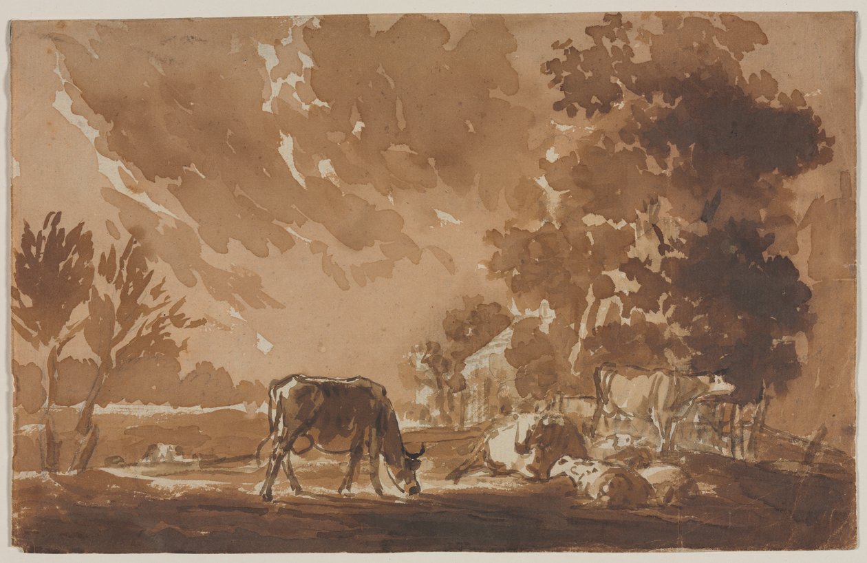 Paesaggio con Bestiame (recto) da Jules Dupré