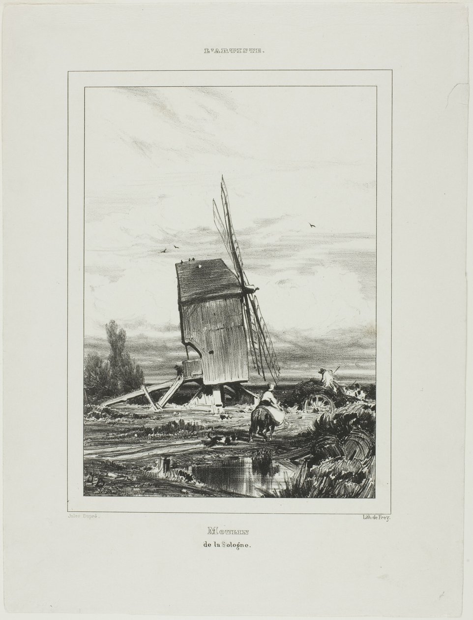 Mulino a vento di Sologne da Jules Dupré