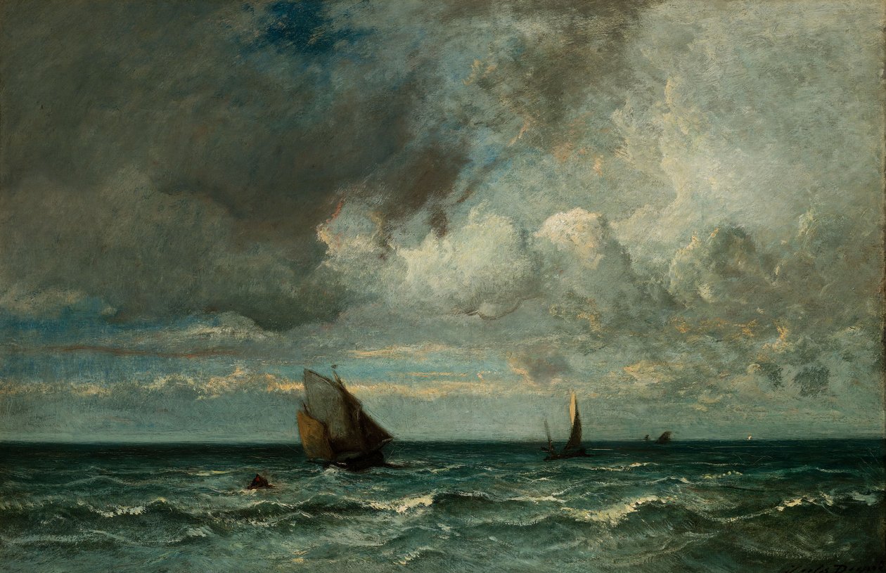 Barche in fuga prima della tempesta da Jules Dupré