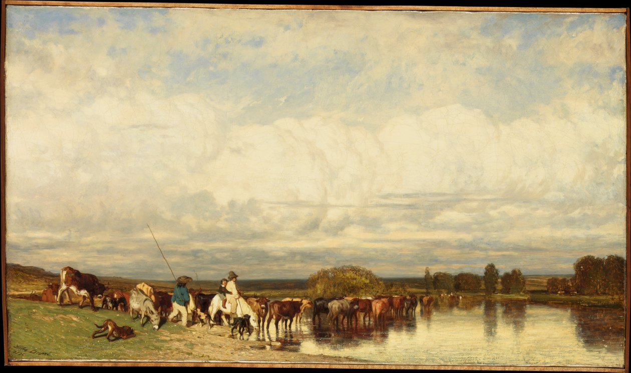Mucche che attraversano un guado da Jules Dupré